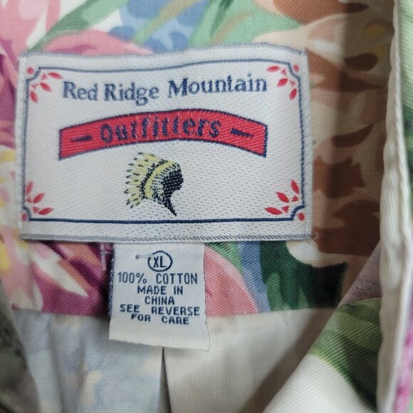 Red Ridge Mountain Outfitters Shabby Chic Floral Button Shirt Womens Size XL - Picture 5 of 5